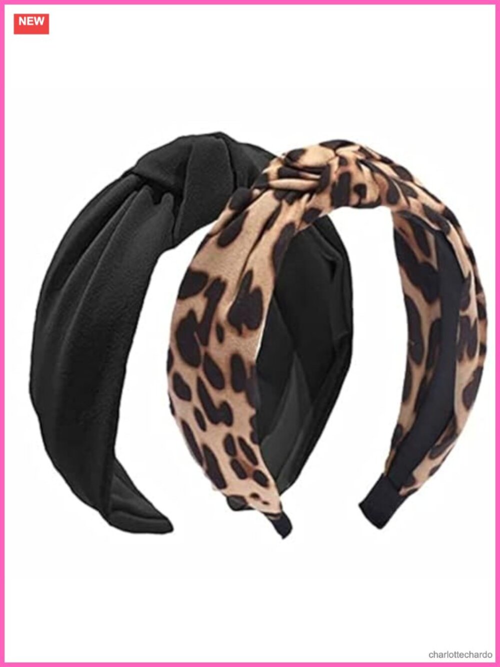 2PCS Knotted Bow Wide Headbands Elastic Cloth Hair Accessories for Women
